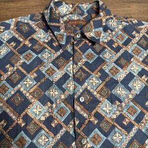 Tori Richard Button-Up Shirt Mens Large Tropical Short Sleeve Cotton Lawn